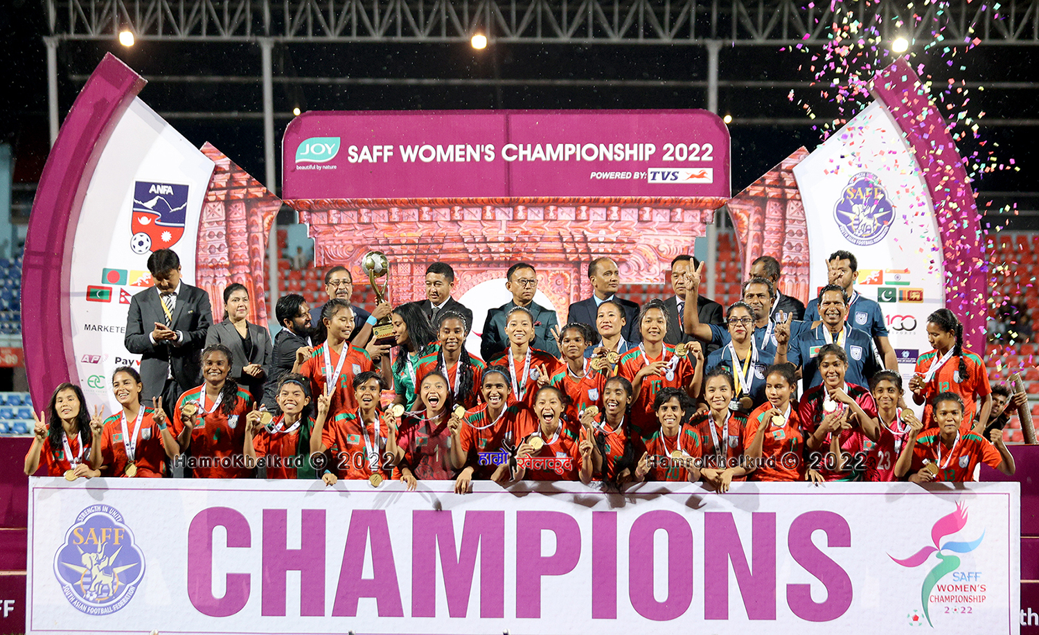 Bangladesh crowned champions of SAFF Women's Championship Hamrokhelkud