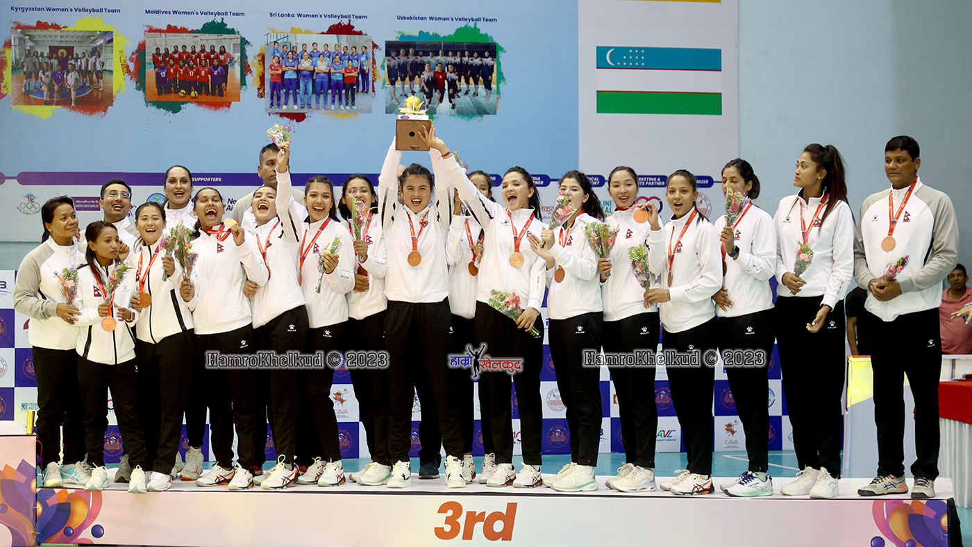 Nepal Finishes Third in CAVA Women's Challenge Cup Hamrokhelkud